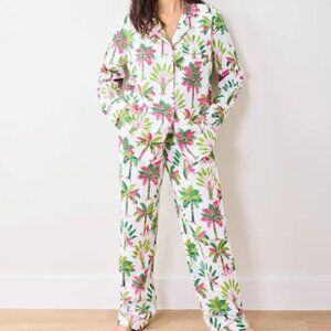 NWT Printfresh Royal Palm Printed Long Pajama Set XL